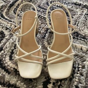 White Heeled Sandals
